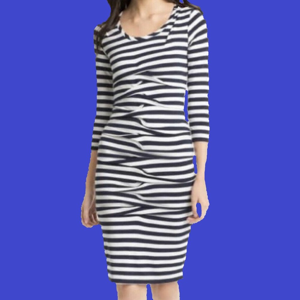 SOLD - Nicole Miller Ruched Jersey Fitted Stretchy Dress - Picture 2 of 16